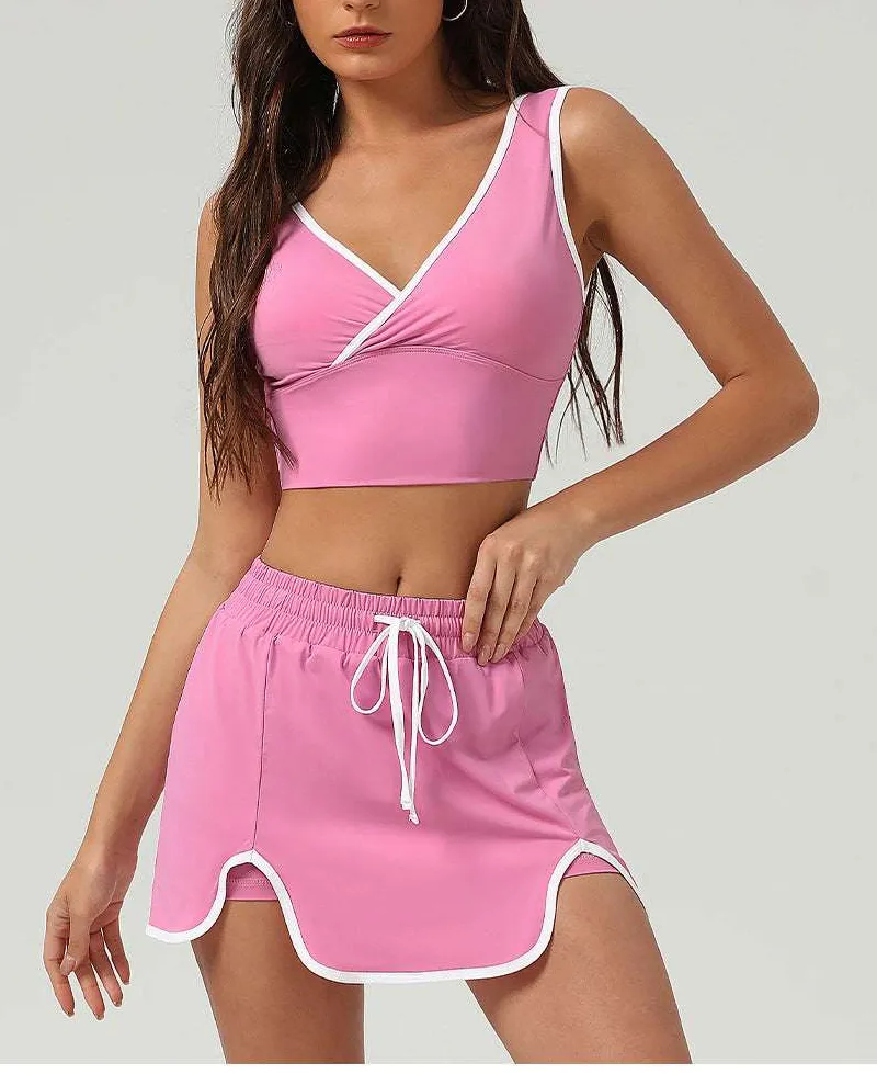 Sleeveless Tennis Top, Vest and Skort Active Set