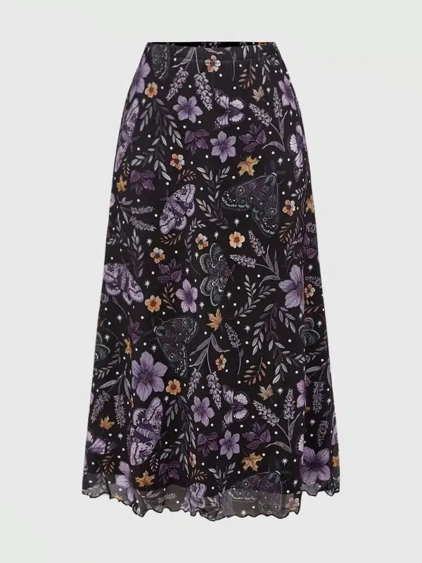 Modern Printed Floral Skirt