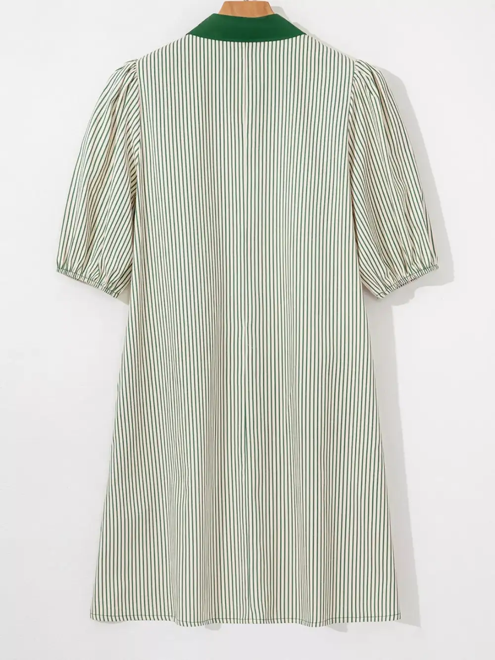 Structured Shape Striped Patchwork Button Front Mini Dress