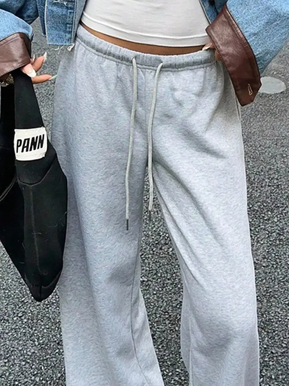 Wide-Leg Drawstring Pocketed Sweatpants