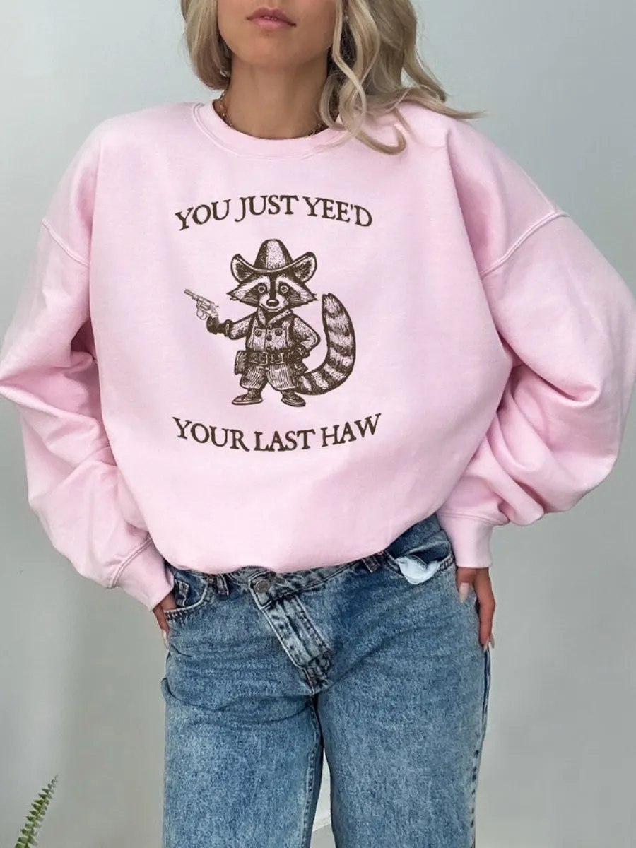 Western Raccoon Print Sweatshirt
