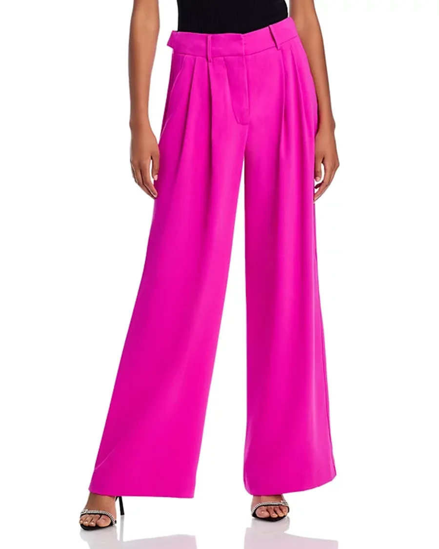 Wide Leg Silhouette Crepe Pants