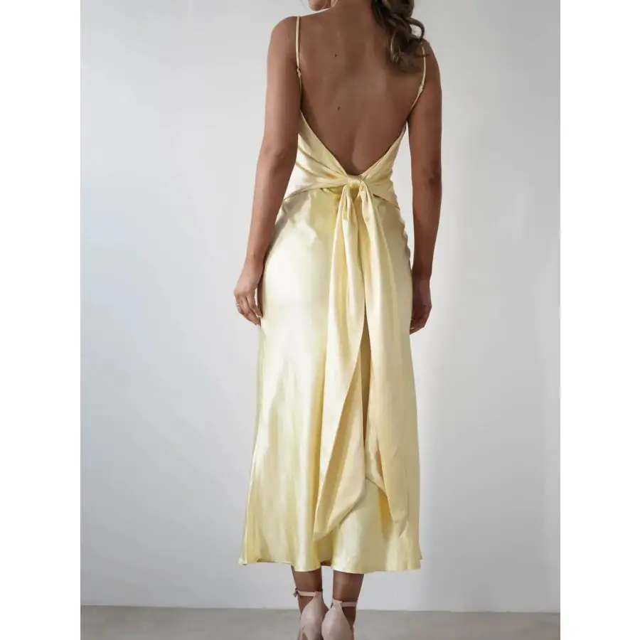 Satin Backless Cami Dress