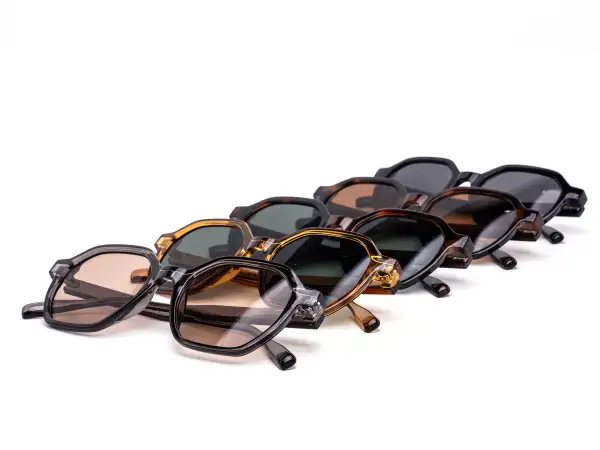 12-Pack Minimalist Hexagon Assorted Sunglasses