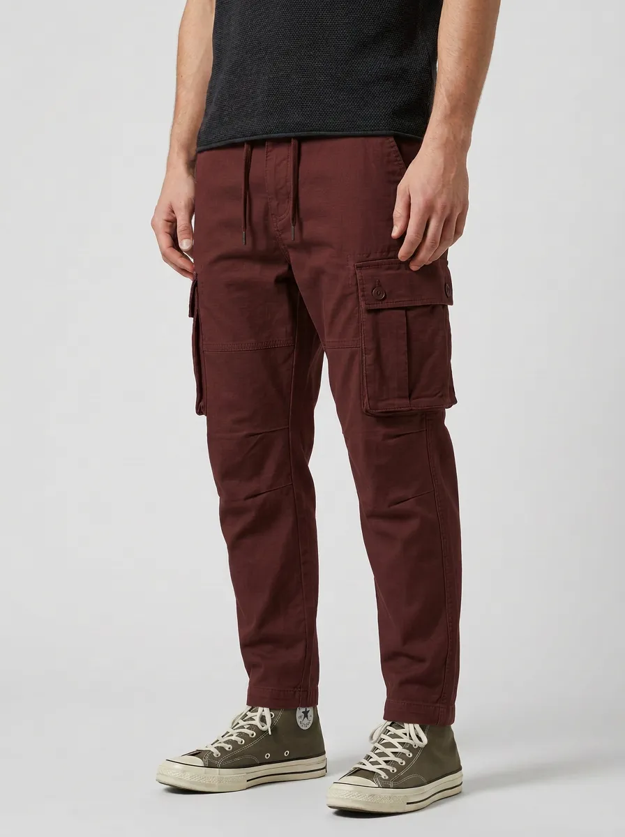 Men's Olive Green Tactical Multi-Pocket Cargo Pants