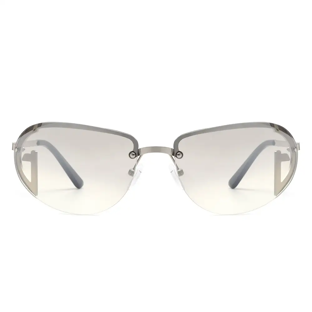 Knit Oval Round Frame Sunglasses