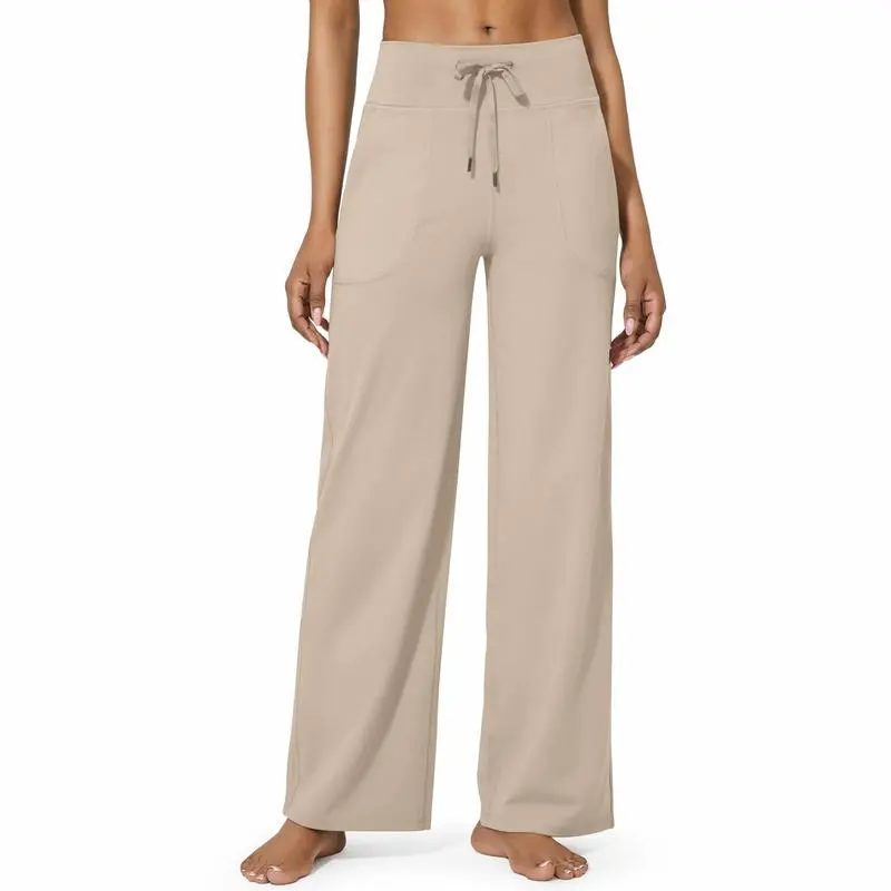 Wide Leg Pants for Women Yoga Pants High Waist Sweatpants with Pockets Stretch Lounge Pants Comfy Workout Athletic Wear Fitness Apparel Outdoorfun