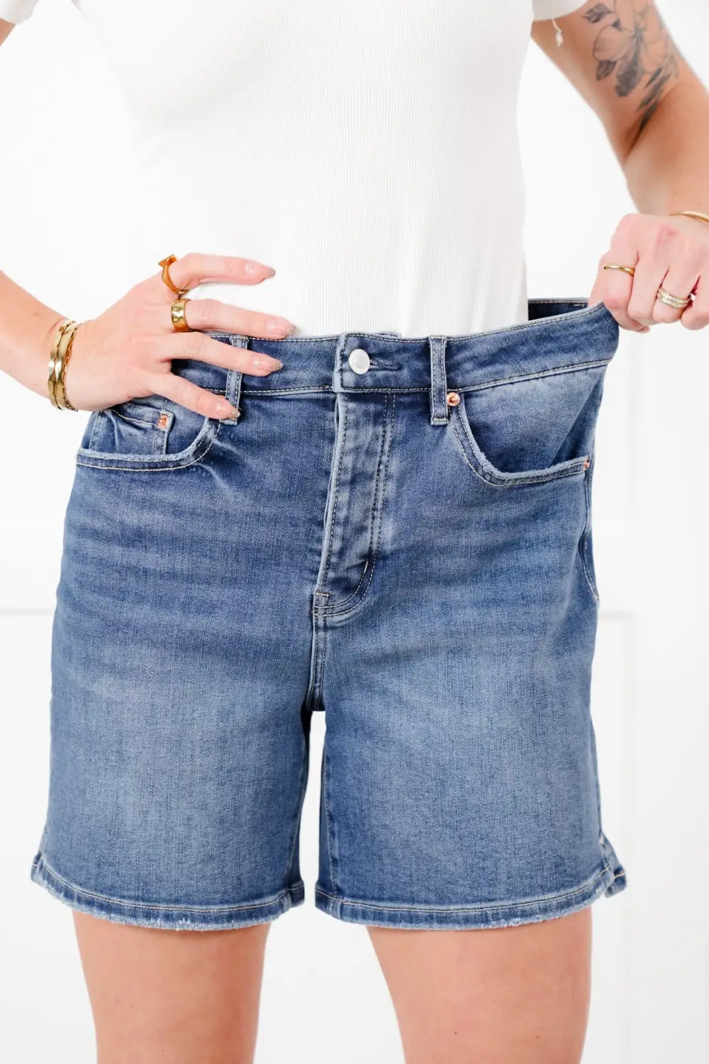 Mica Medium Wash Bermuda Shorts