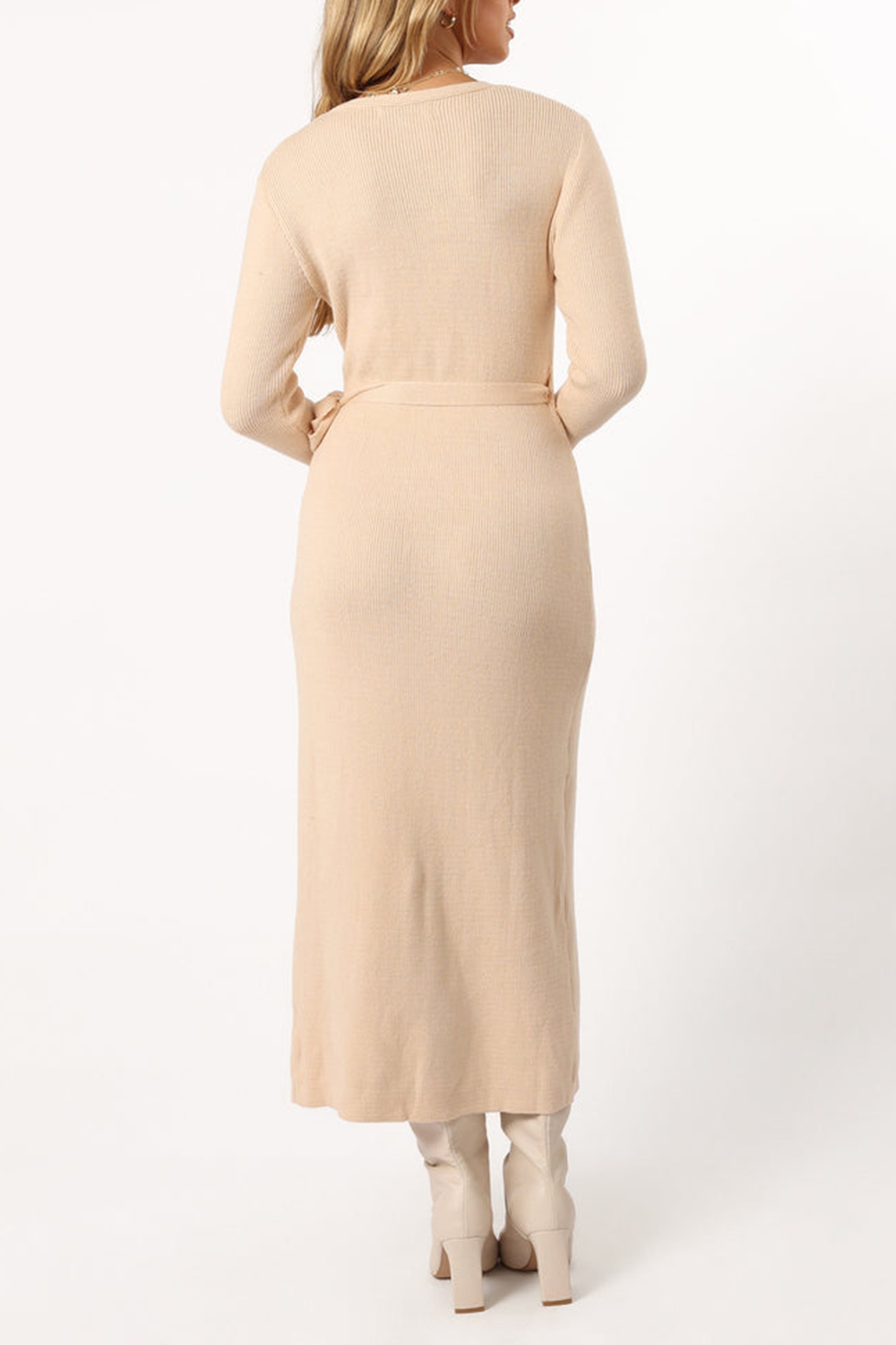 V-NECK BOW WRAP DRESS