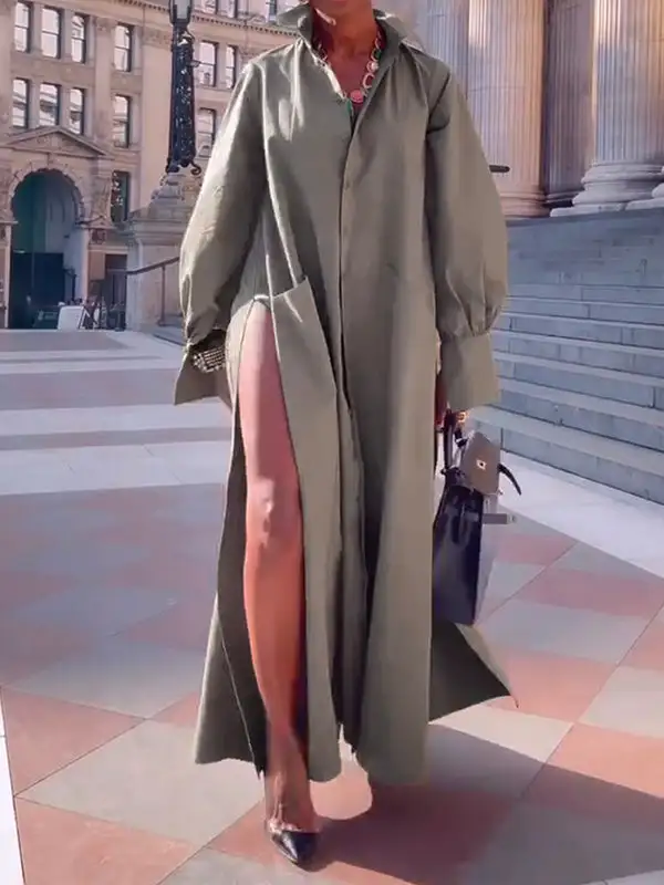 Joint Long Shirt Maxi Dress