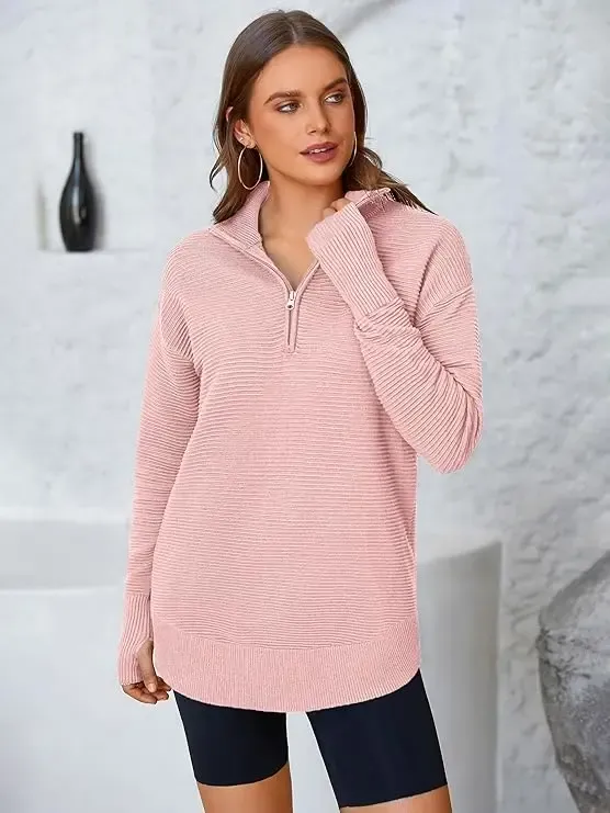 Ultimate Cozy V-Neck Ribbed Knit Pullover – All-Season Comfort & Style