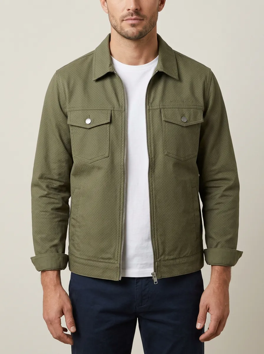 Micro Dot Zip Jacket