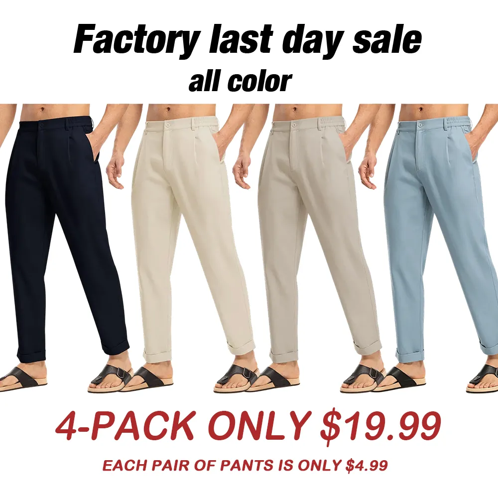 🔥 Men's Slim Fit Cotton Linen Casual Pants | Multi Neutral Earth Tone Colors, Full Size Range All In Stock
