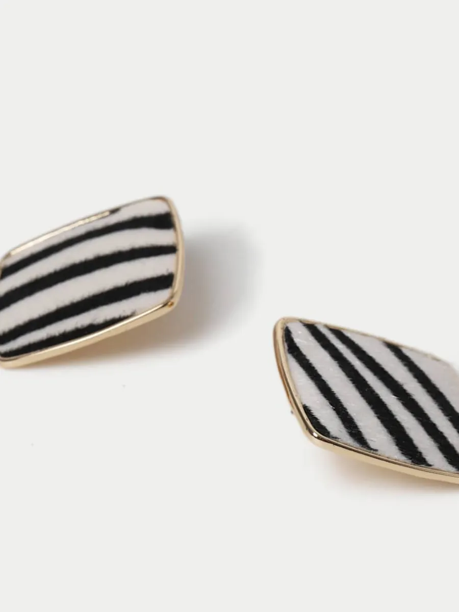 Zebra Print Stud Earrings