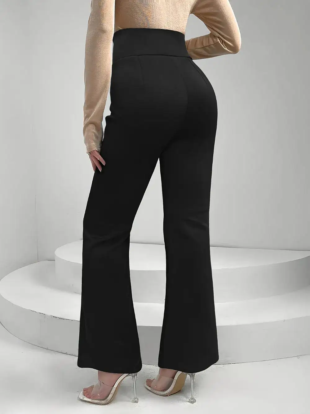 Lace Detail High Waist Pants