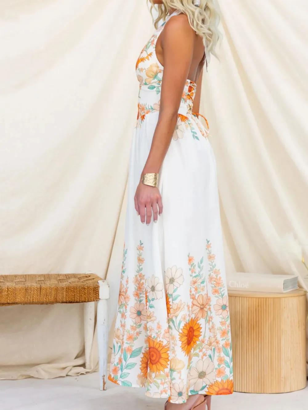 Finish Floral Printed Maxi Dress