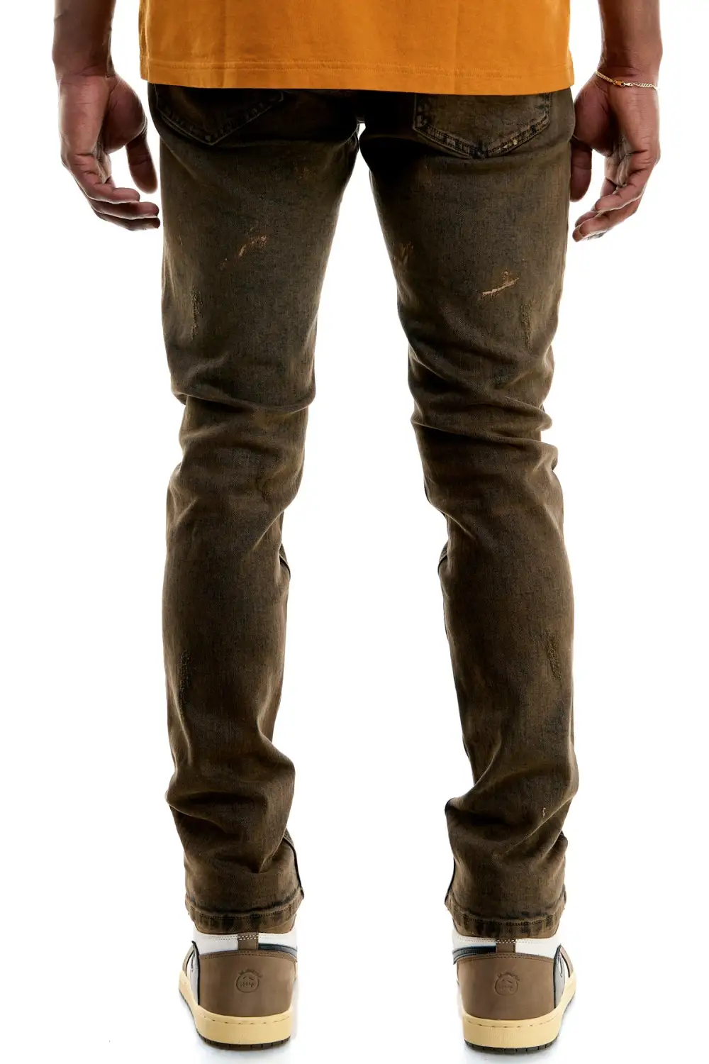 Men's Skinny Distressed Paint Splatter Jeans