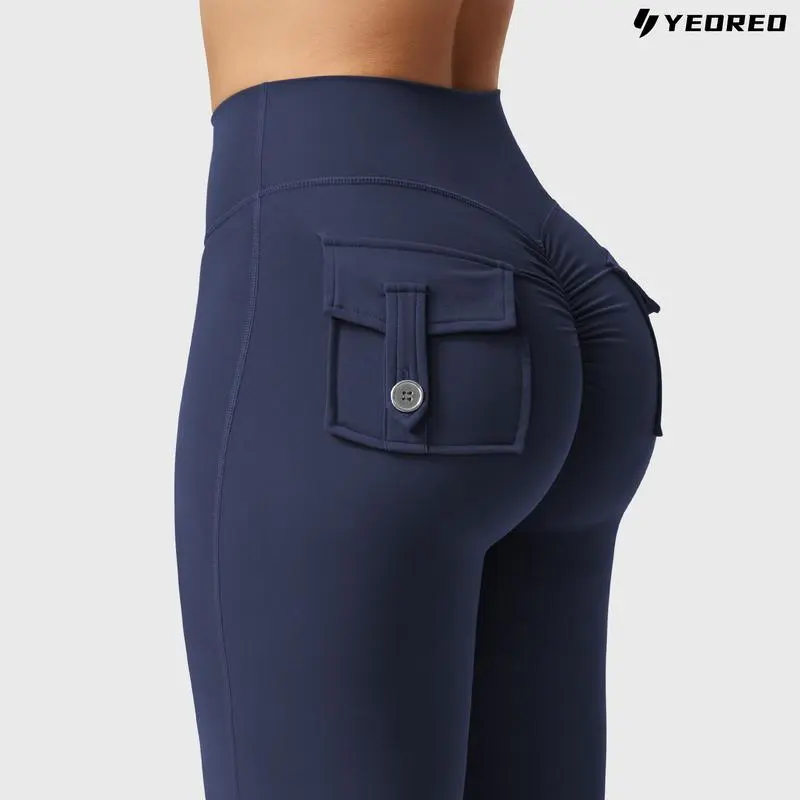 Flare Leggings with Pockets Butt-Lifting | High-Waist | Breathable | Four-Way Stretch | Squat-Proof