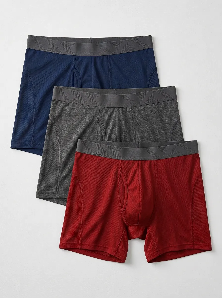 Men's Athletic Performance Mesh Breathable Boxer Briefs