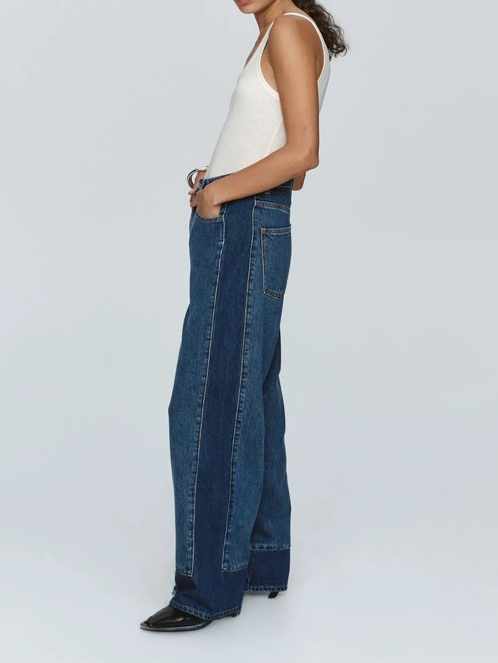 Casual Style Wide Leg Jeans Indigo
