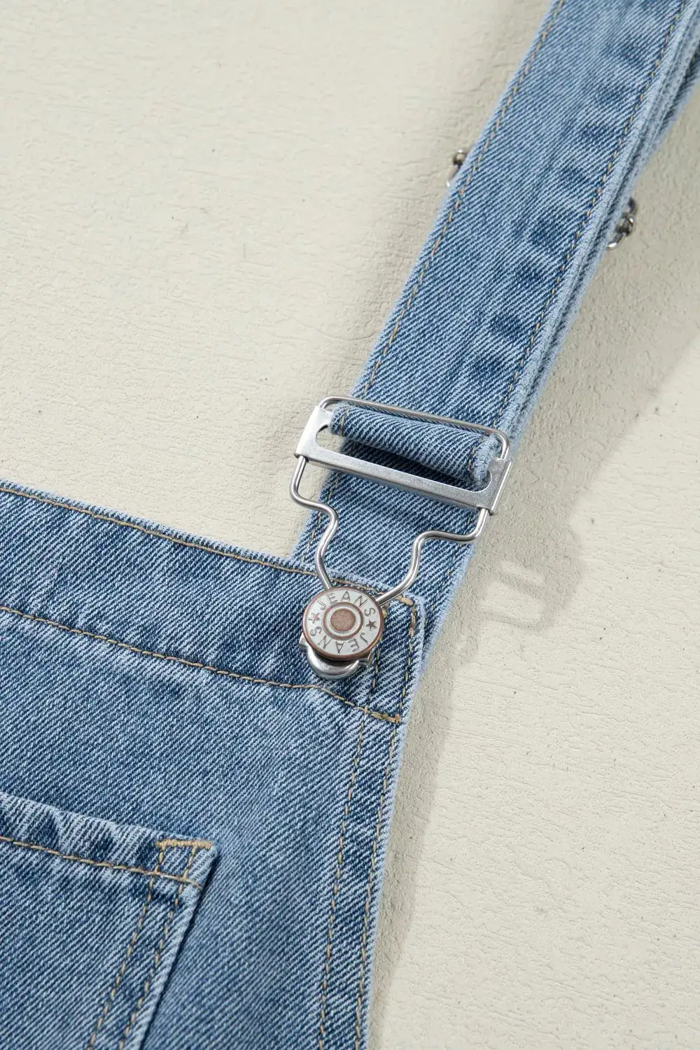 Pleated Wide Leg Retro Pocketed Jumpsuit Denim Pants