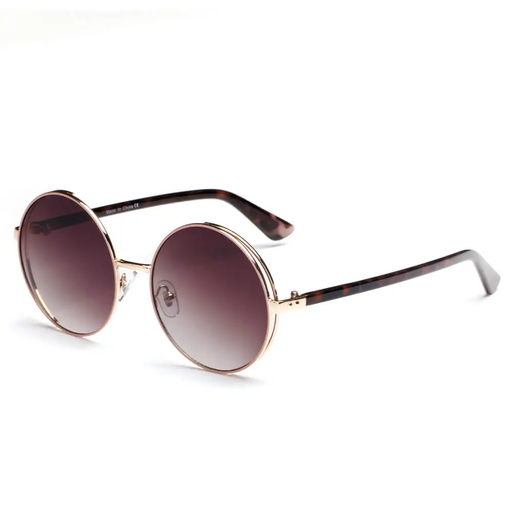 Rhinestone Round Frame Sunglasses