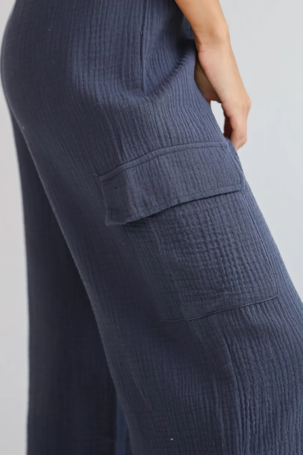 Perfect Charcoal Linen Cargo Pants