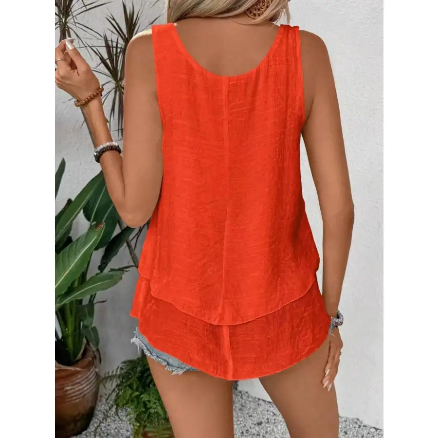 Wide-Strap Layered Tank Top