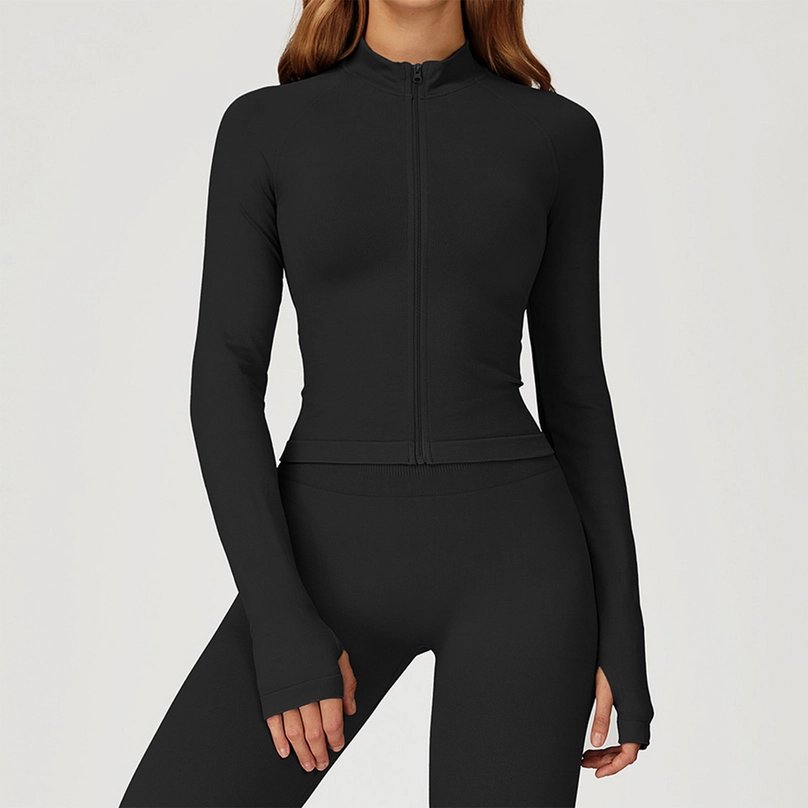 Stand Collar Zip-Up Active Jacket