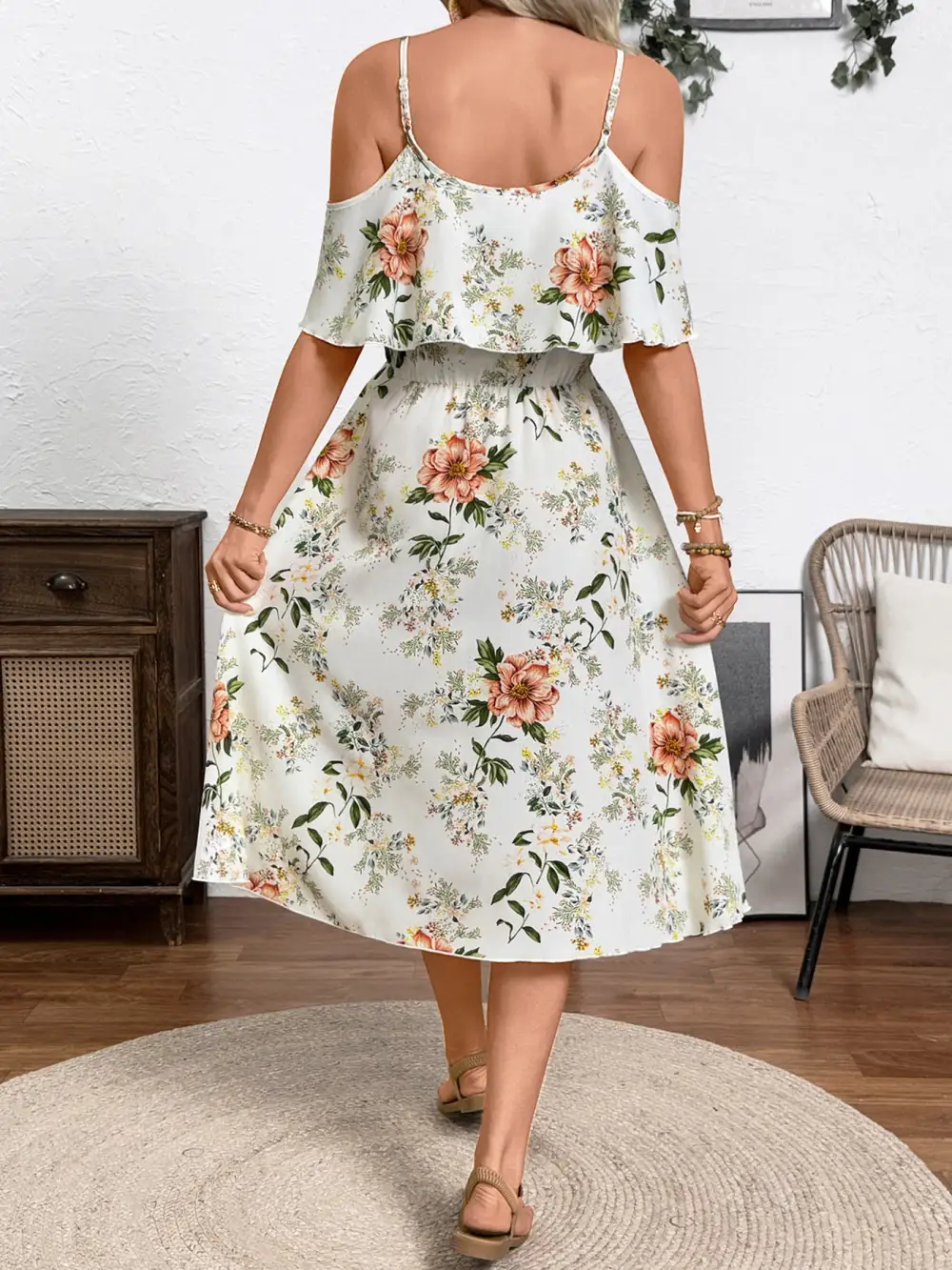 Wearable Cut Floral Printed Dress
