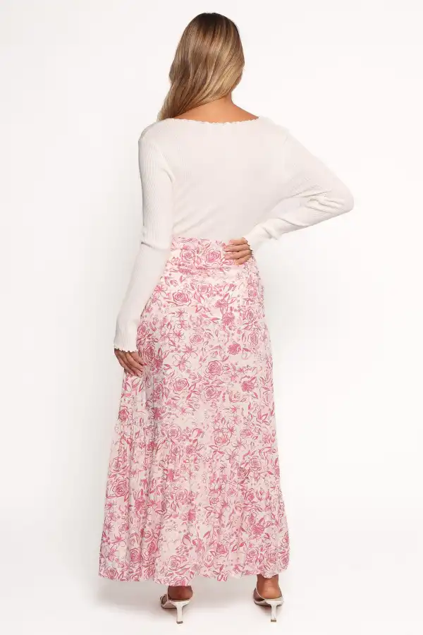 Floral Ruched Gathered Skirt