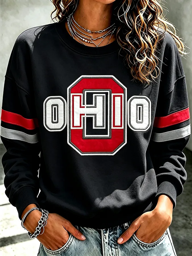 Ladies' Rugby Printed Round Neck T-Shirt