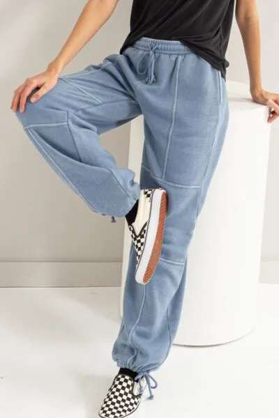 Stitched Design Drawstring Sweatpants Joggers Jogger Pants