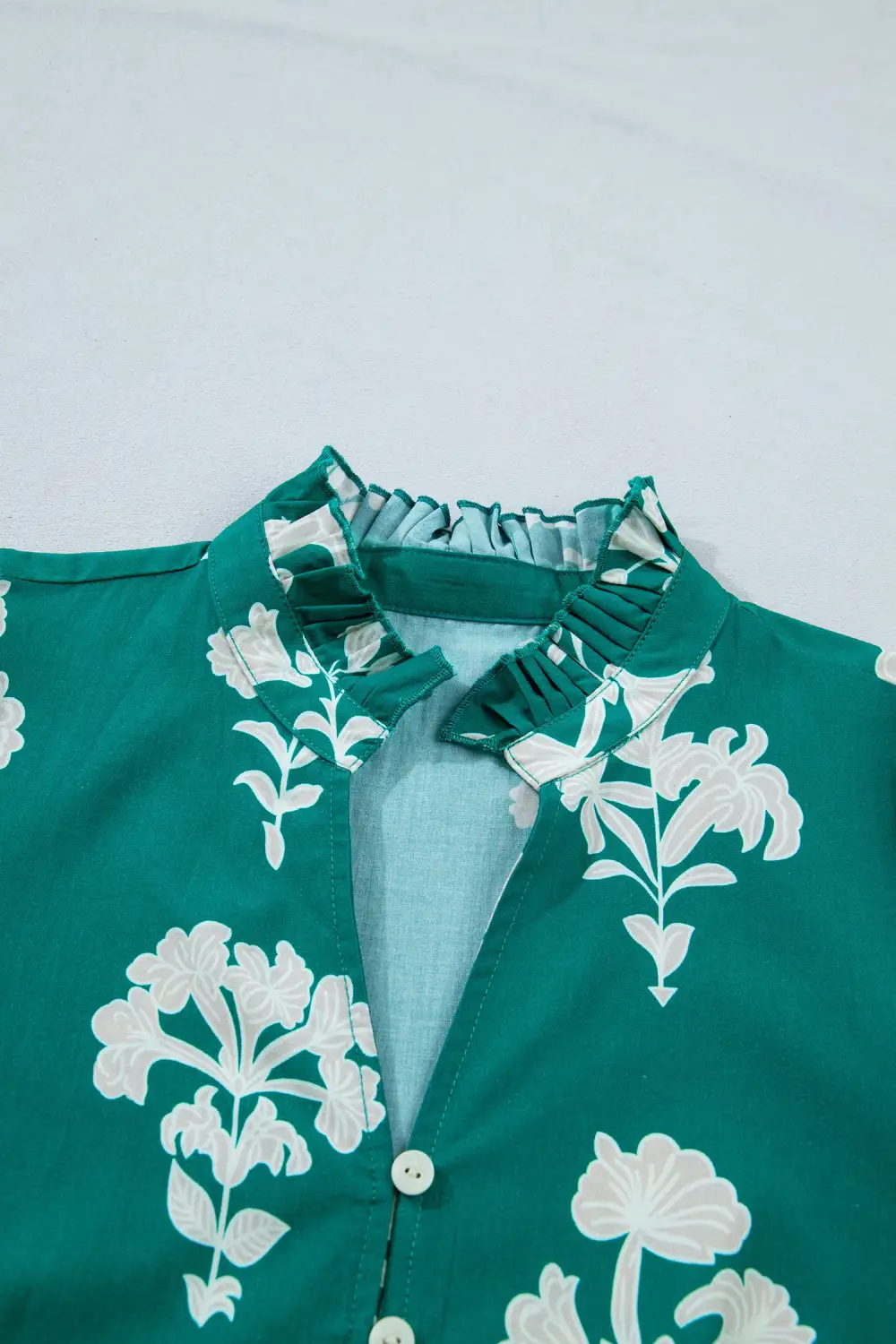 Floral V Neck Ruffle Mini Dress