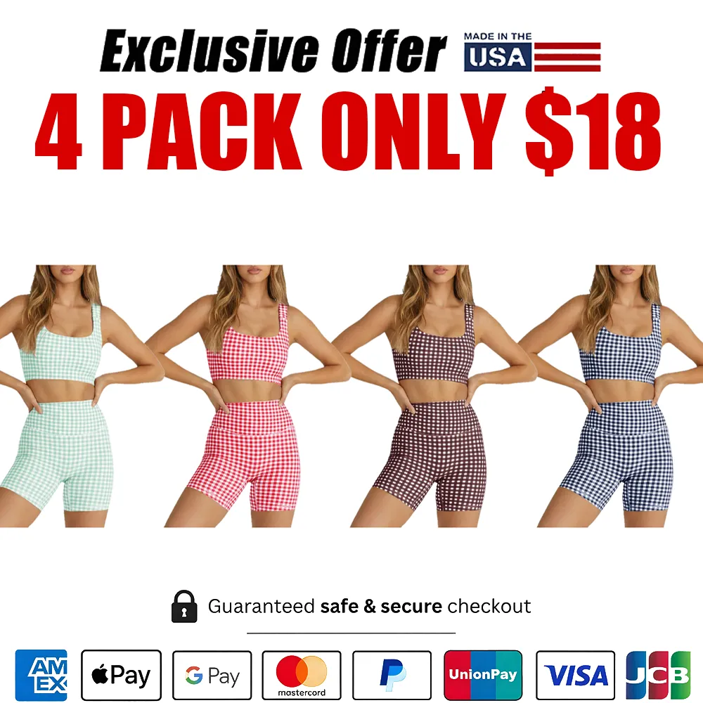 Women's Plaid Two-Piece Athleisure Set