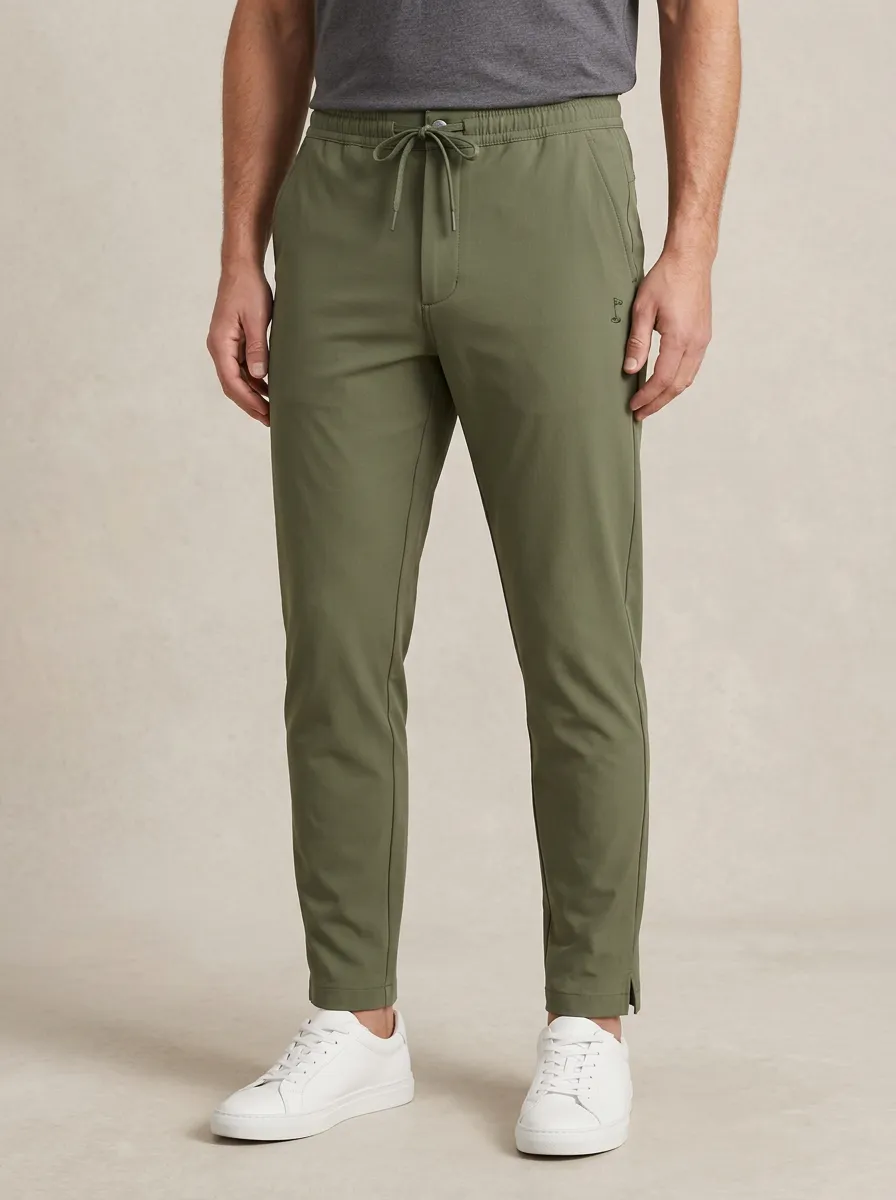 Flag-Motif Golf Athletic Pants