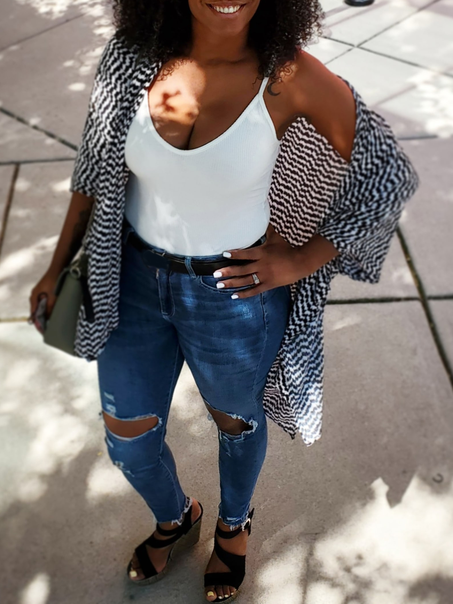 Ribbed V-Neck Cami Bodysuit