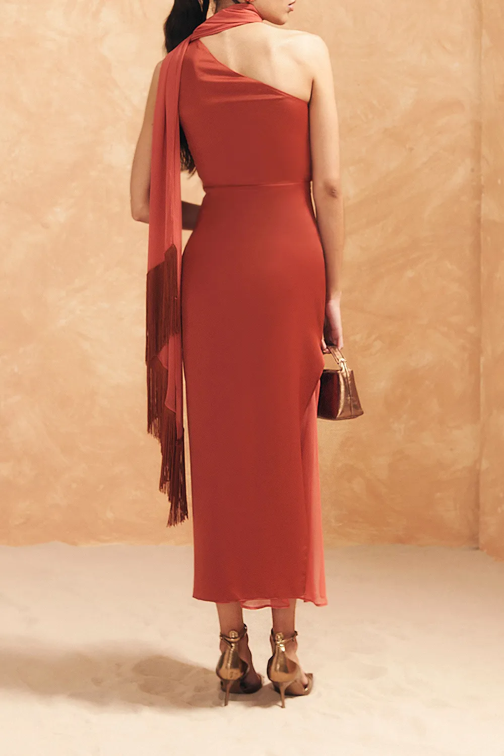 Satin Fashion Halterneck Dress