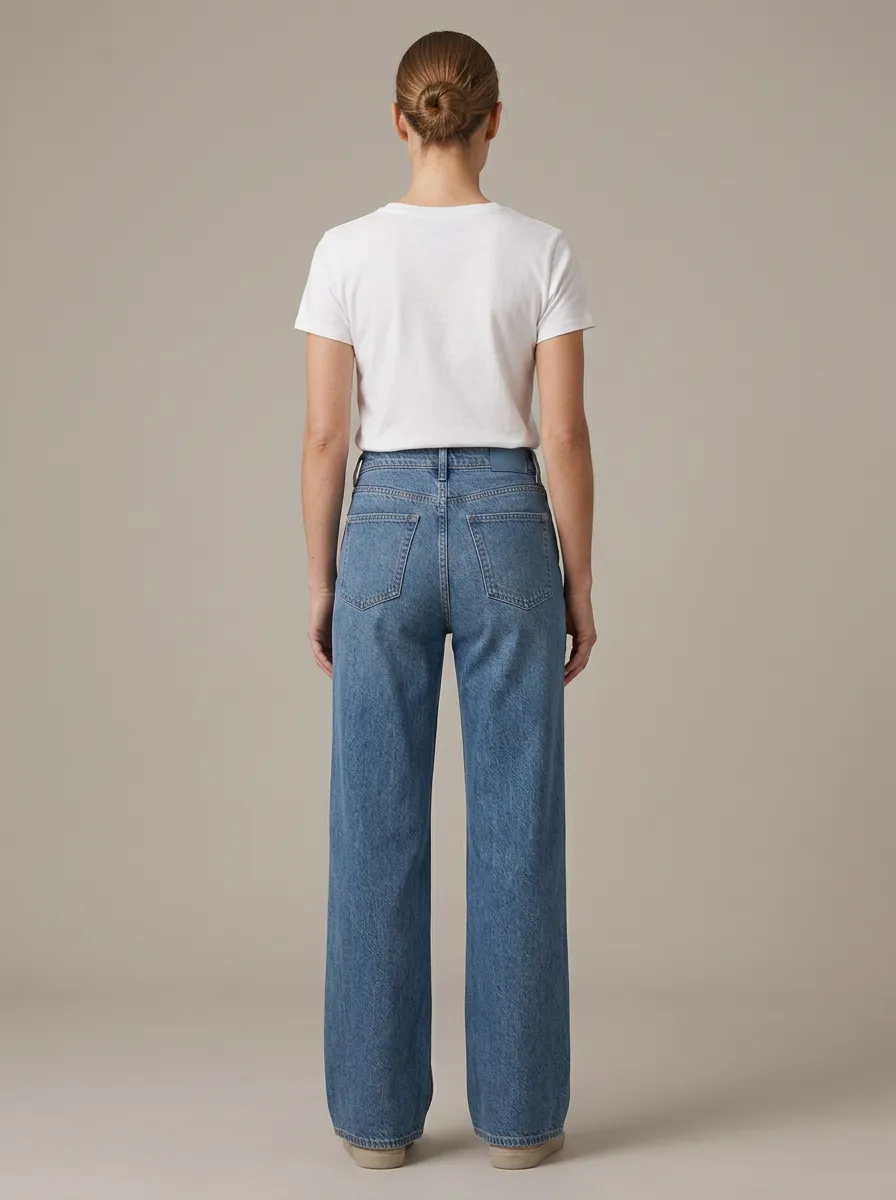 Classic-Essential High-Rise Wide-Leg Denim Jeans