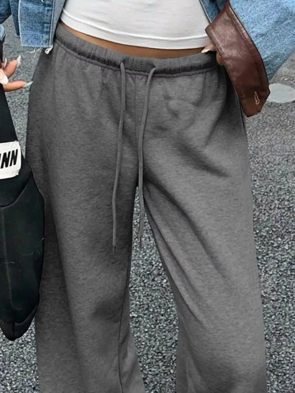Wide-Leg Drawstring Pocketed Sweatpants