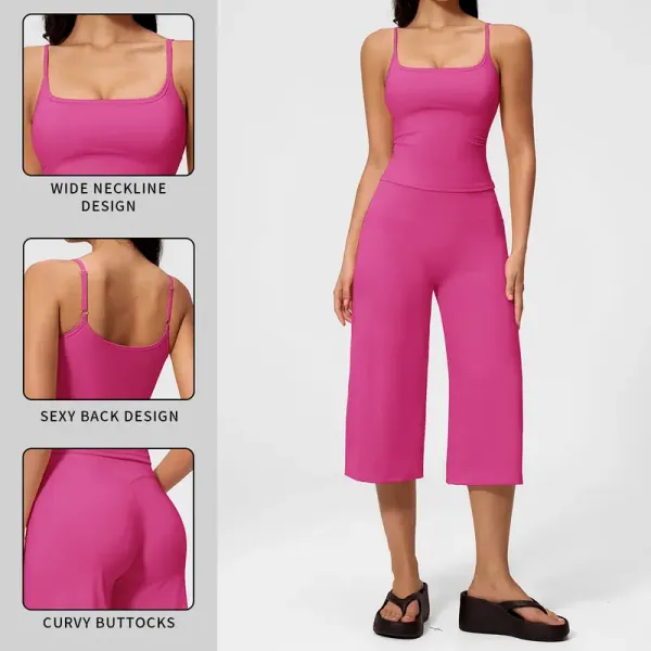 Strappy Tank Top and High-Waisted Mid-Length Shorts — Outdoor Running & Sports Set