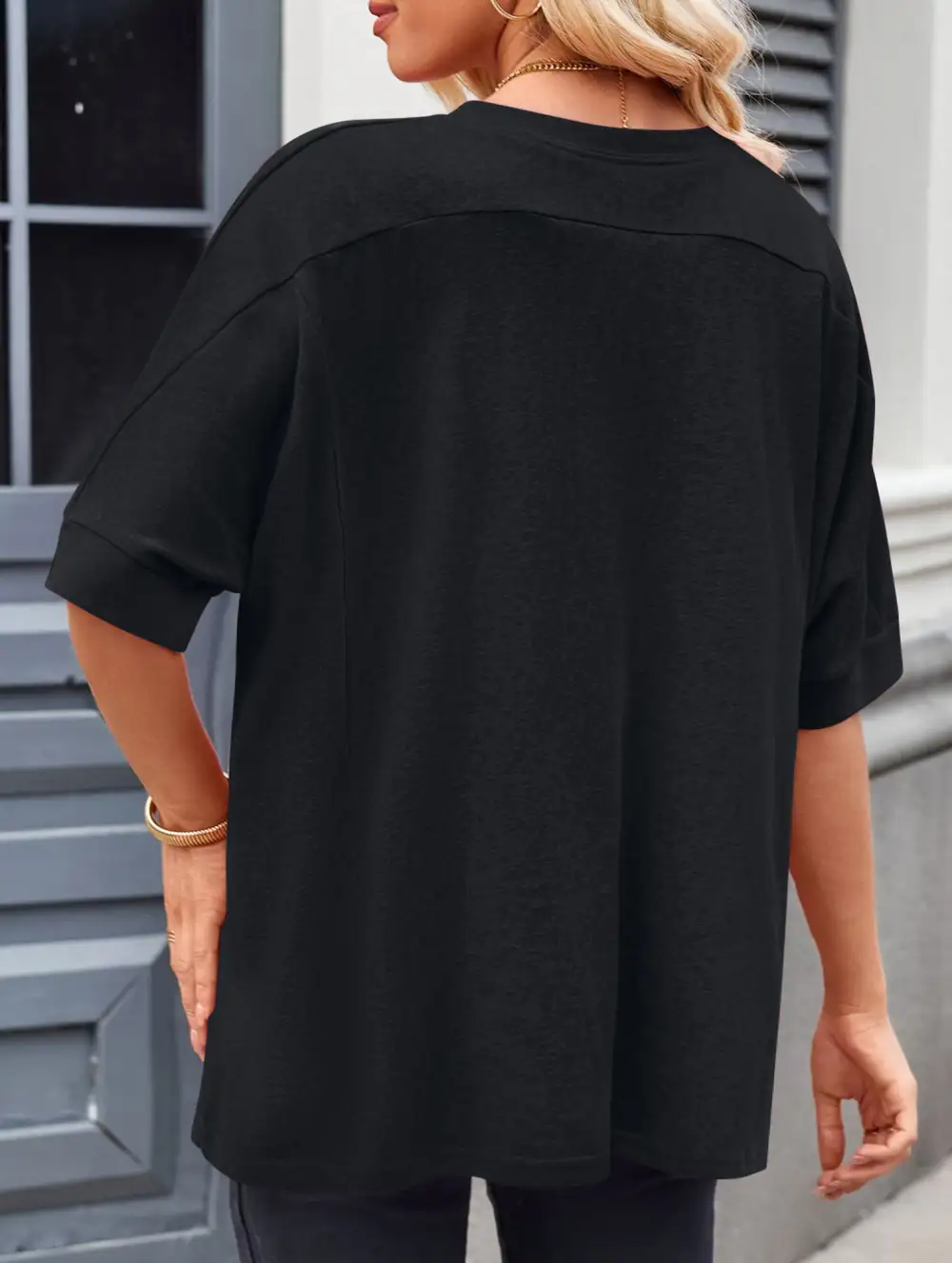 Oversized Knit Crew Neck Tee
