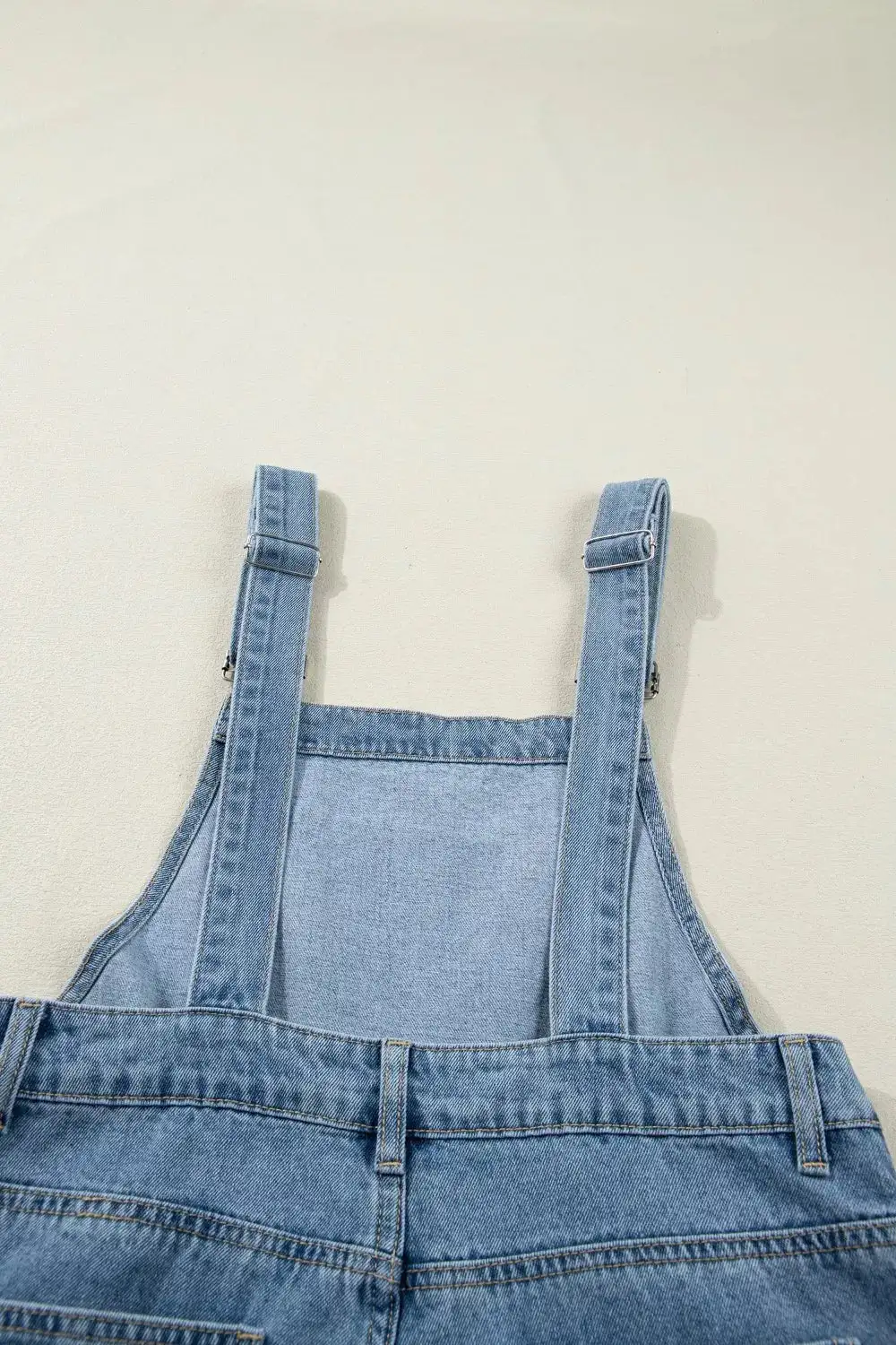 Pleated Wide Leg Retro Pocketed Jumpsuit Denim Pants