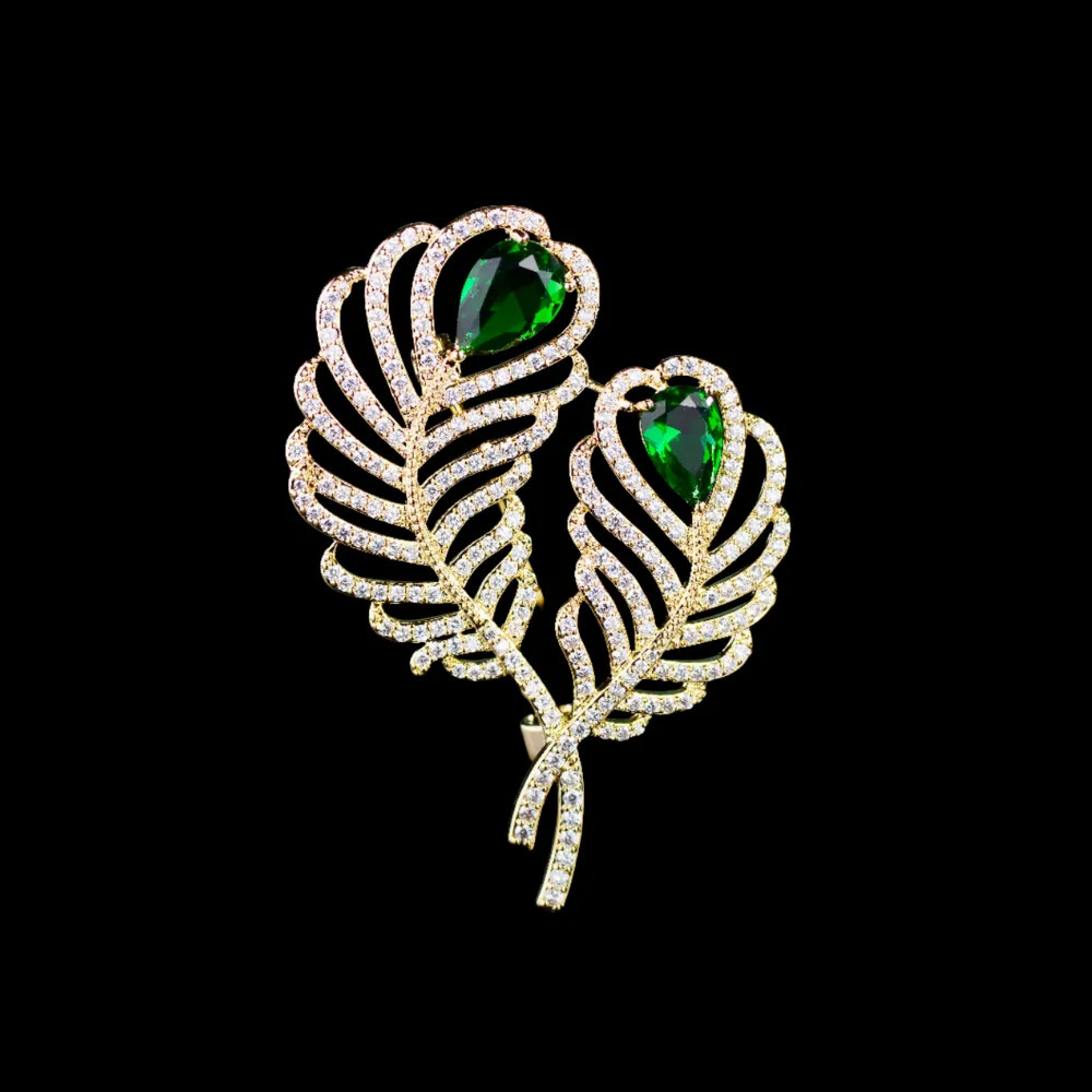Vintage Double Feather Brooch