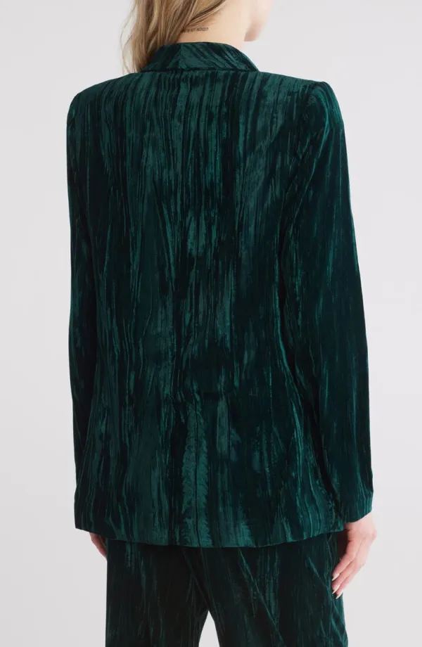 Emerald Textured Velvet Blazer
