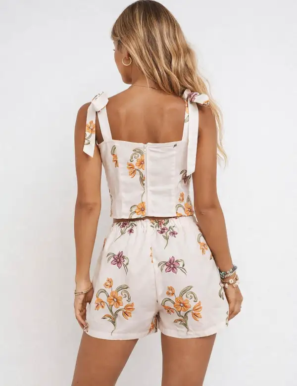 Strap Sleeveless Boned Corset Top