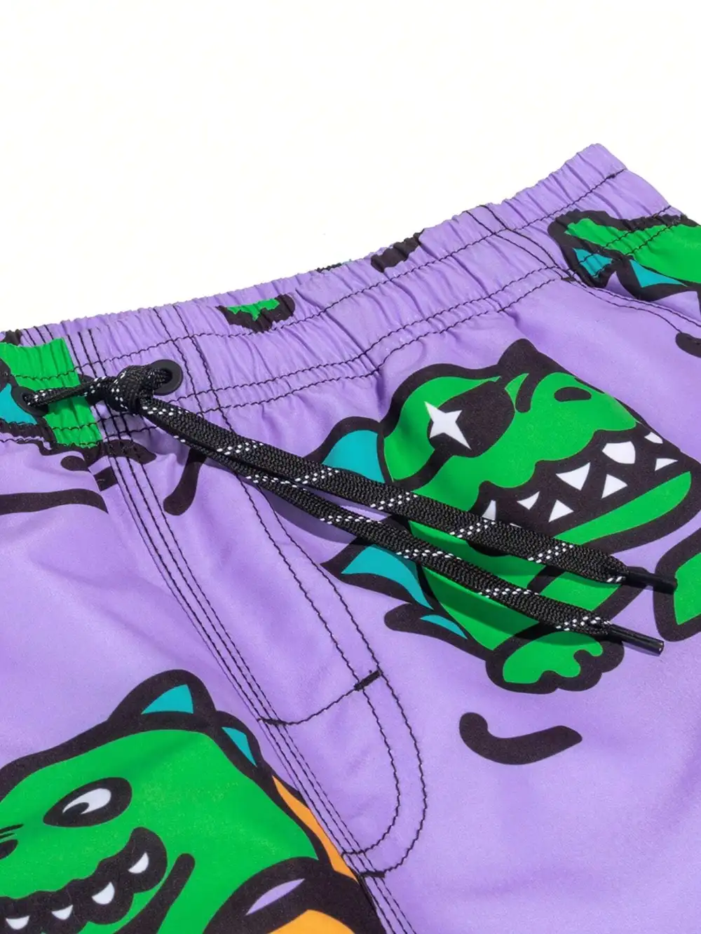 Men's Cartoon Graphic Drawstring Swim Trunks