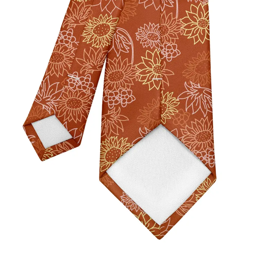 Refined Sunflower Floral Pattern Necktie
