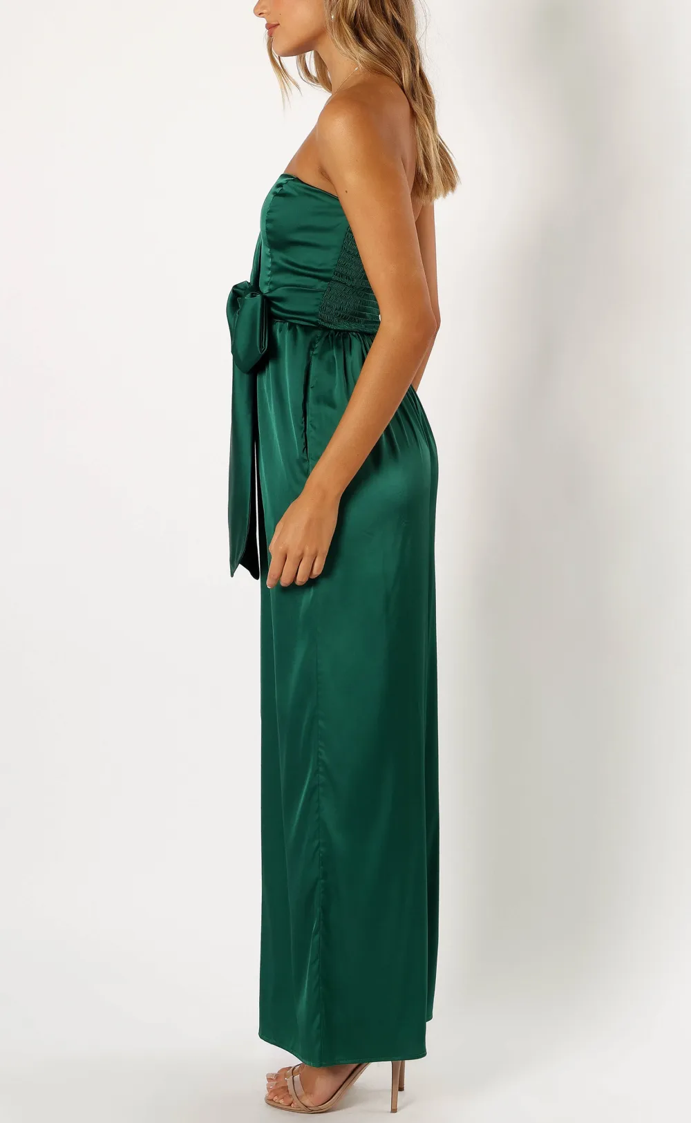 Strapless Straight-Leg Pocket Maxi Jumpsuit