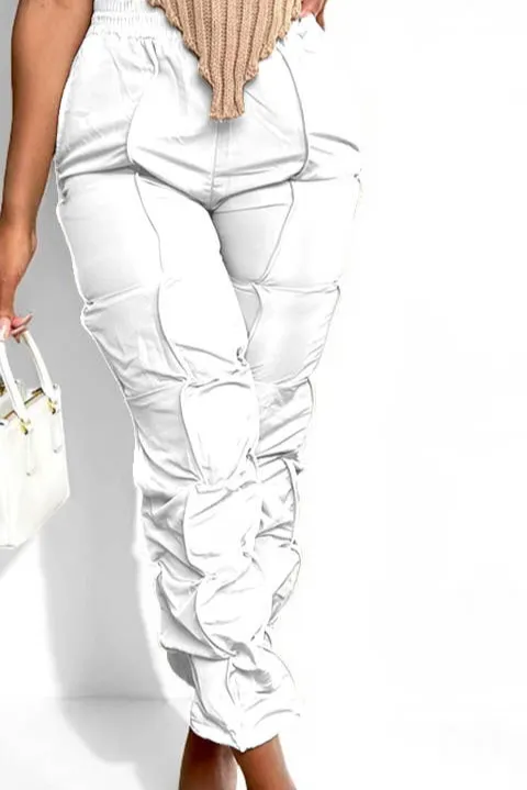 Ruched Cargo Jogger Pants High Waist Streetwear